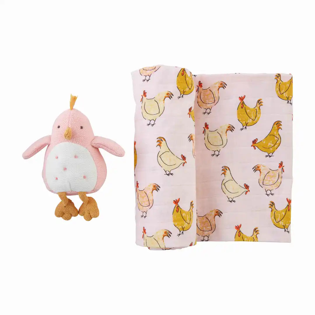 CHICKEN SWADDLE AND RATTLE