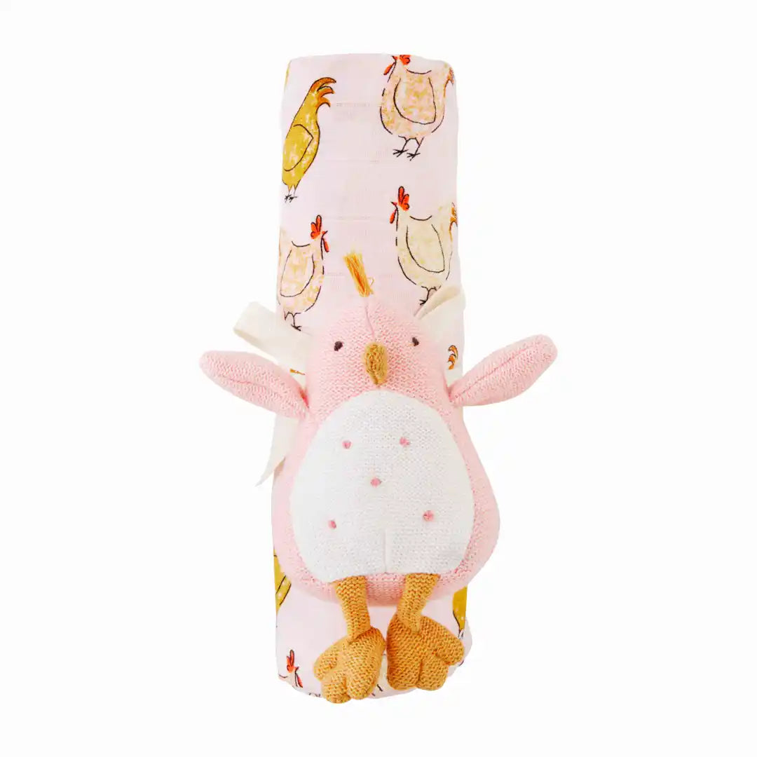 CHICKEN SWADDLE AND RATTLE