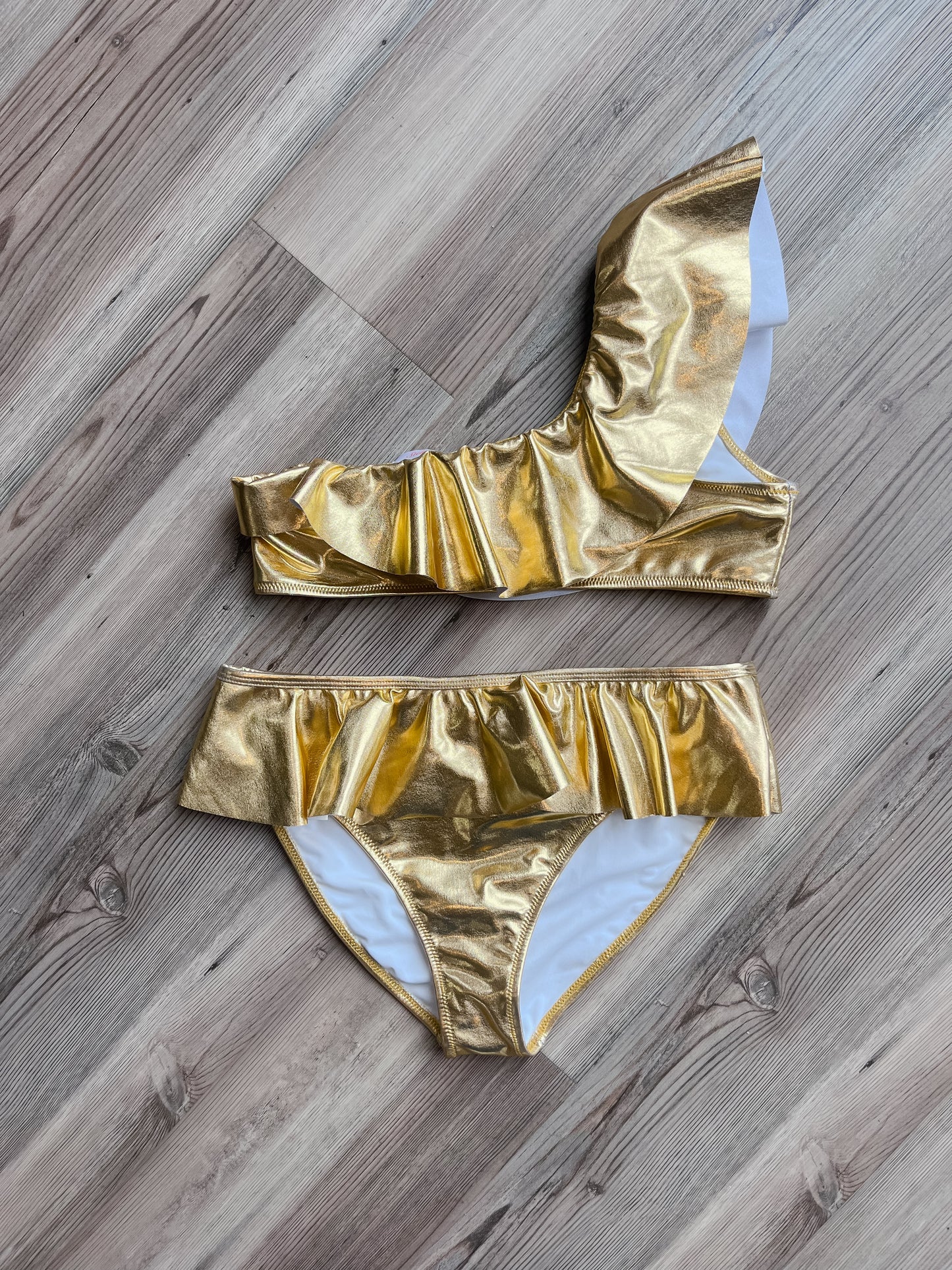 GOLD ONE SHOULDER BIKINI