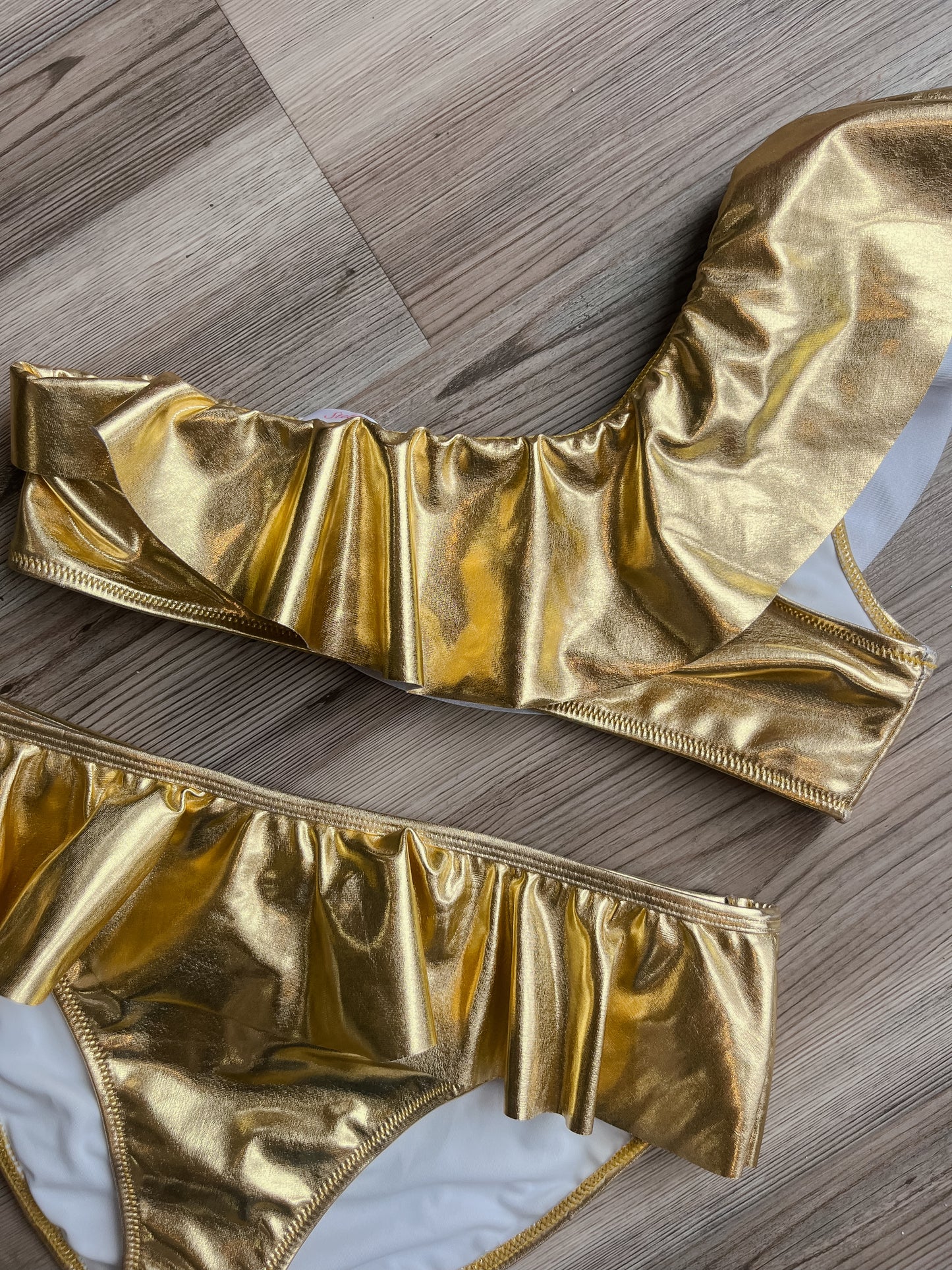 GOLD ONE SHOULDER BIKINI