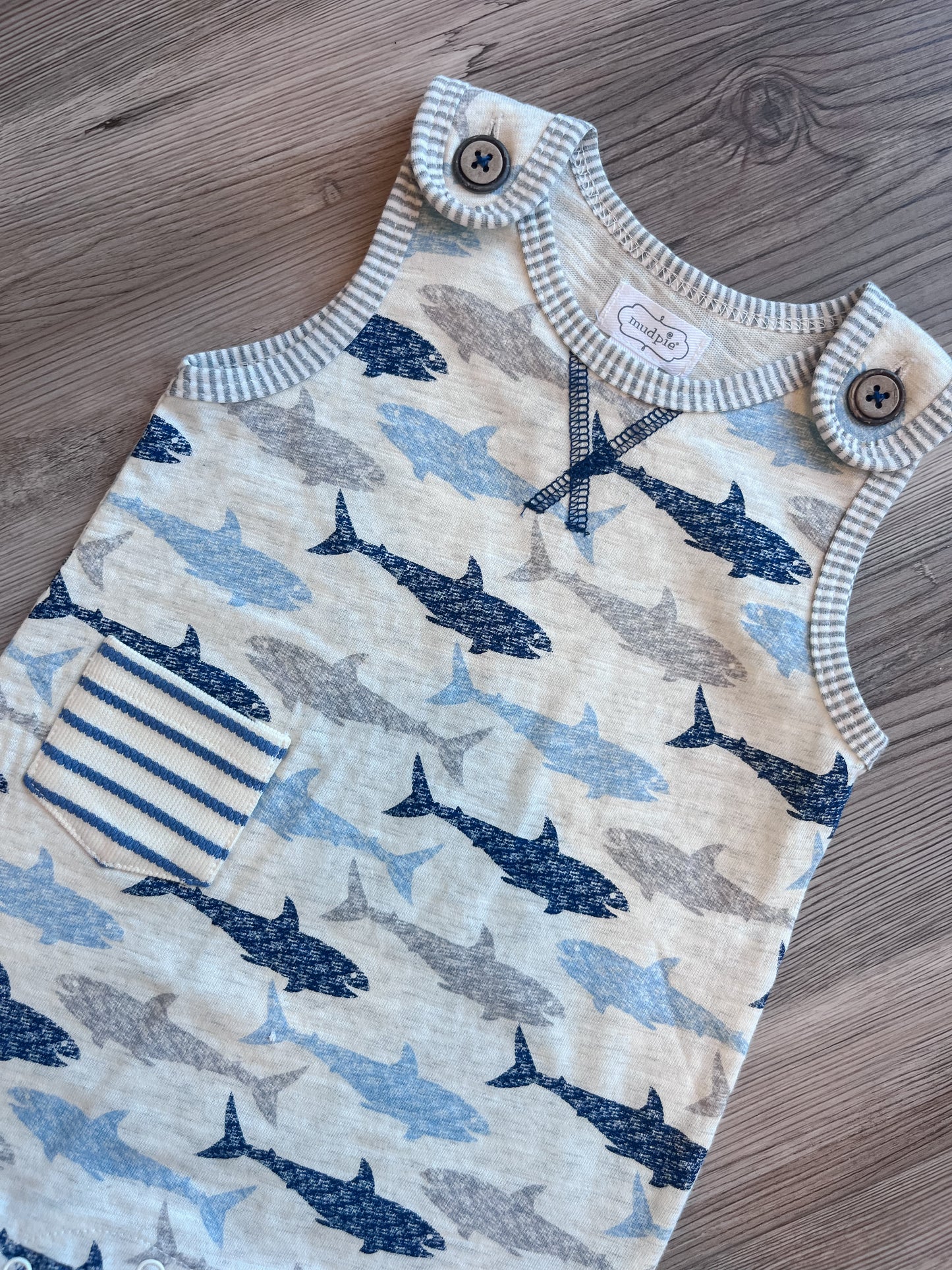 SHARK PRINTED ROMPER