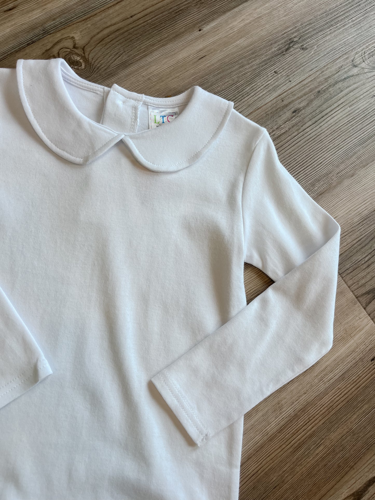 WHITE UNISEX PETER PAN SHIRT