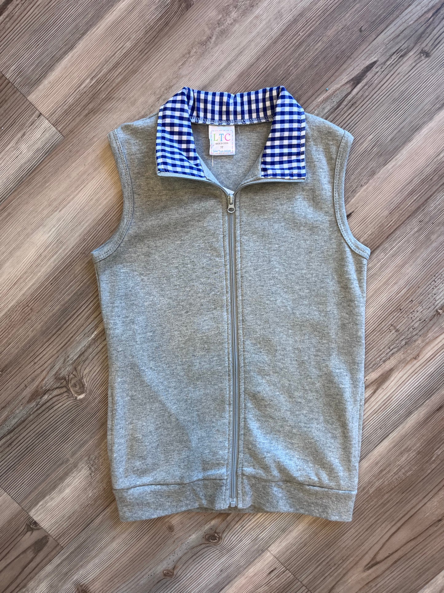 GREY WITH NAVY VEST