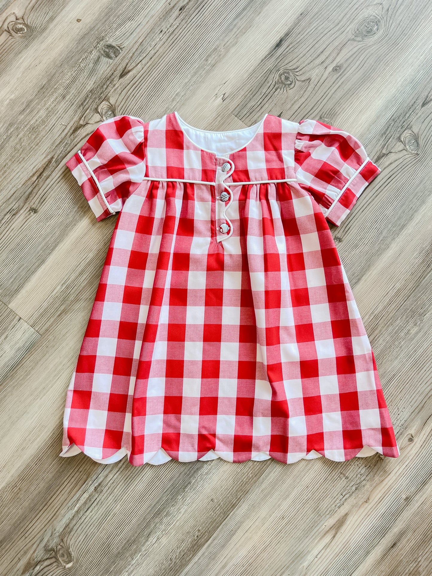 RED CHECKERED DRESS