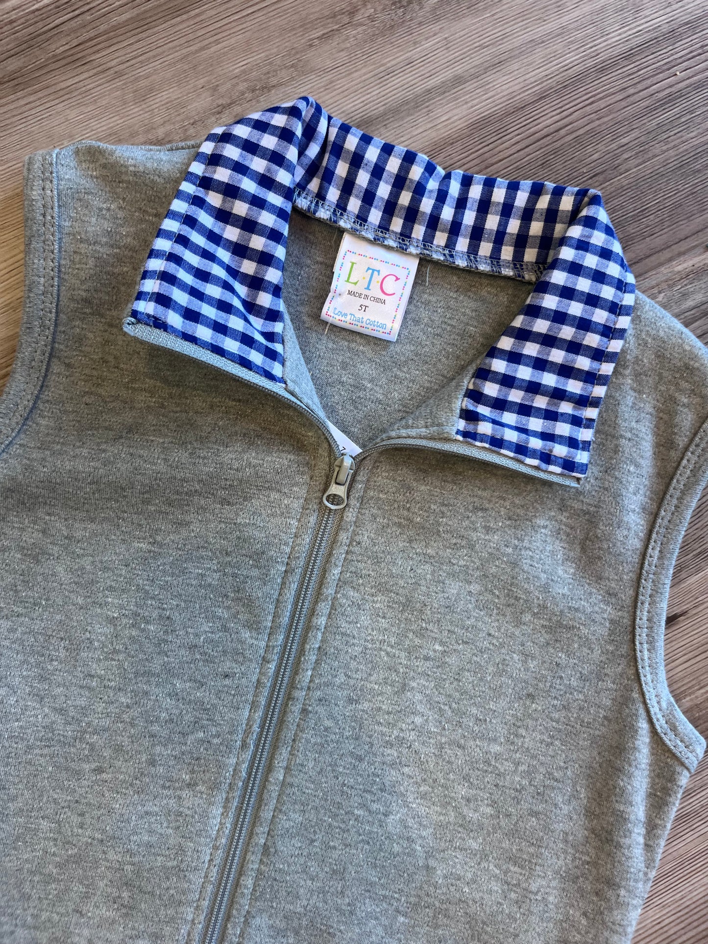 GREY WITH NAVY VEST