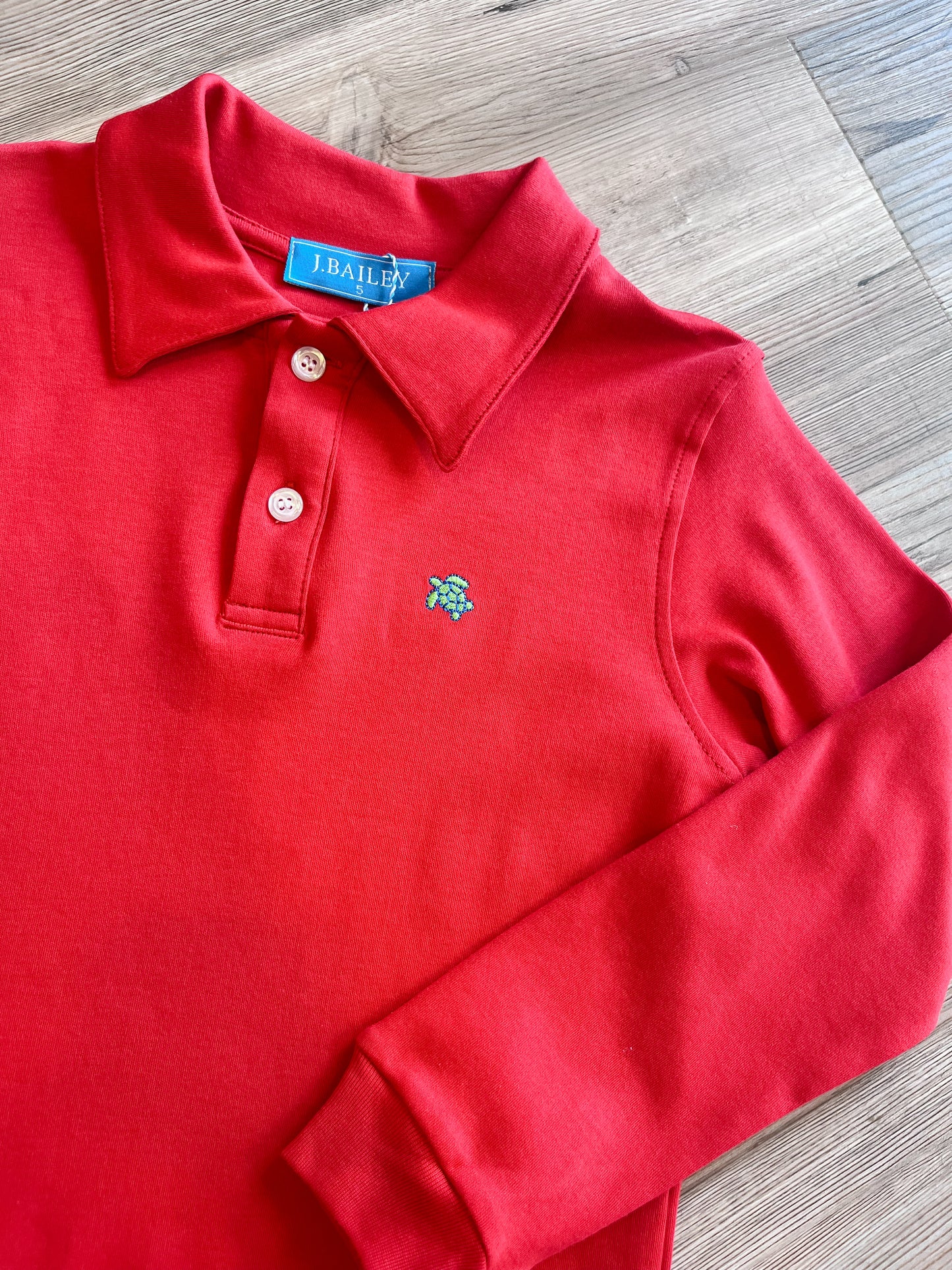 RED LONG SLEEVE POLO