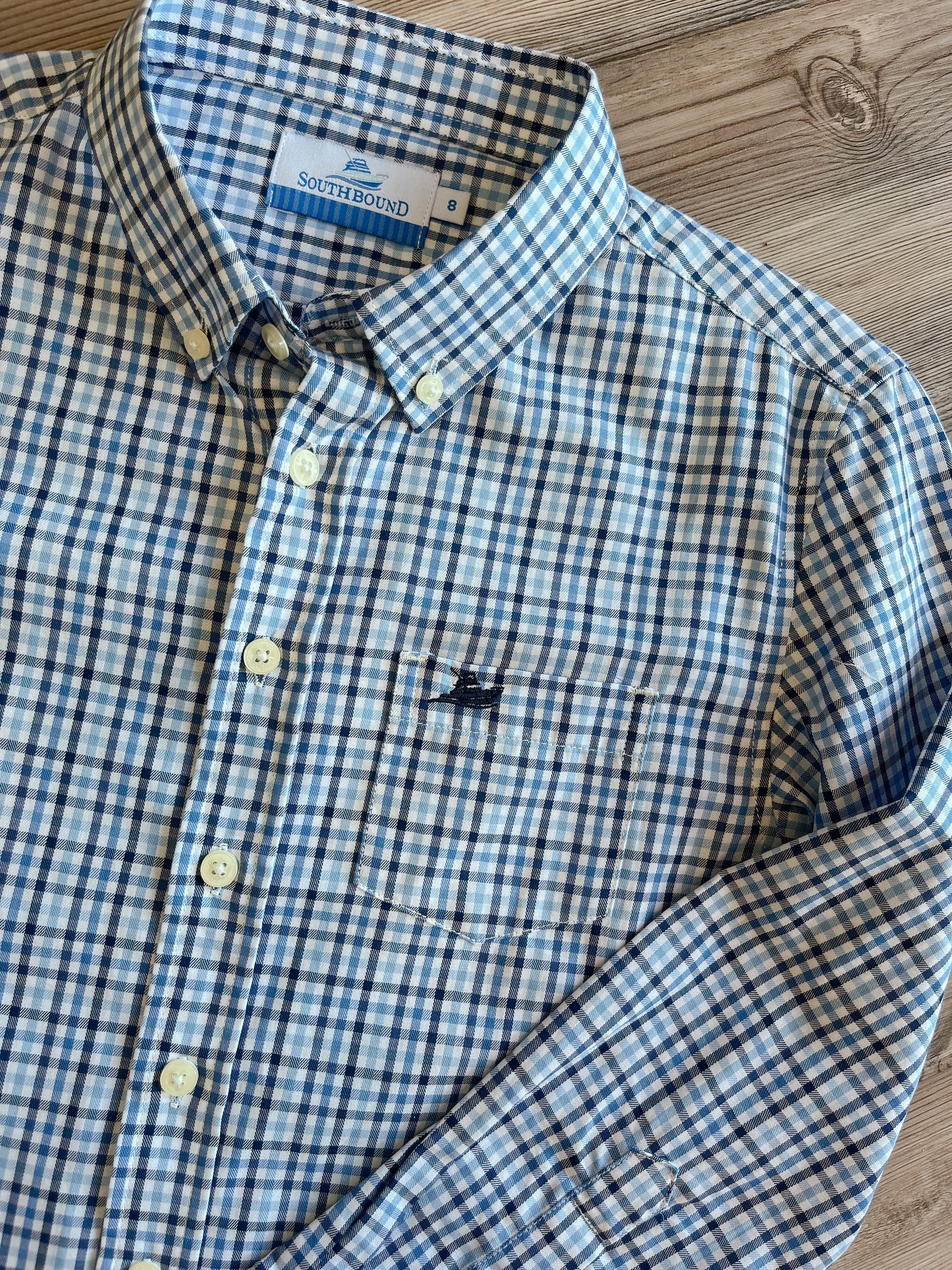 BLUE PLAID DRESS SHIRT