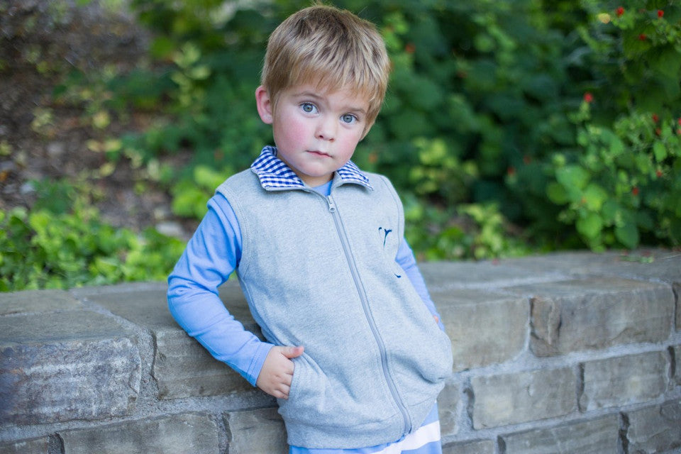 GREY WITH NAVY VEST