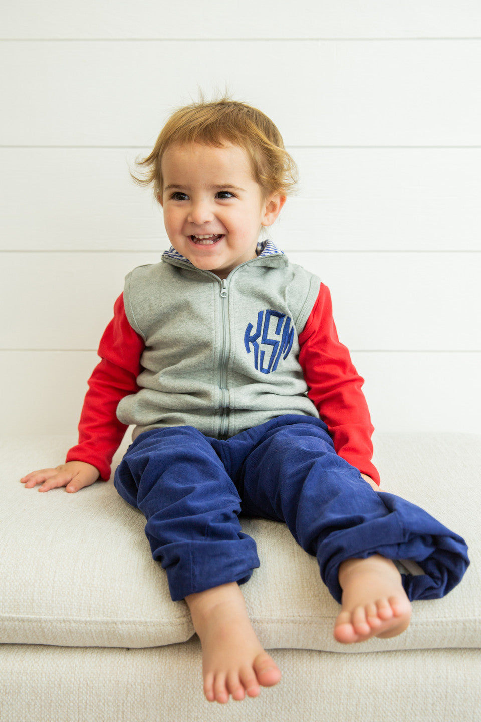 GREY WITH NAVY VEST