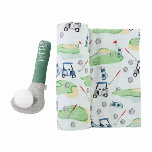GOLF SWADDLE AND RATTLE