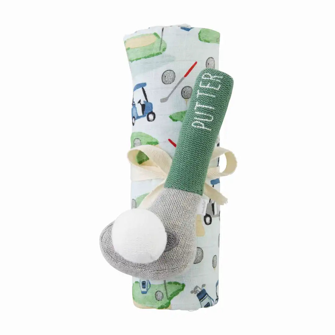 GOLF SWADDLE AND RATTLE