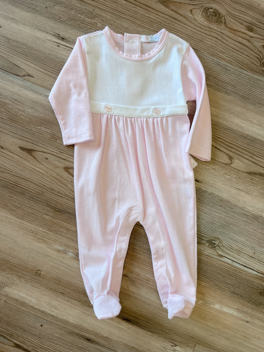 PINK STRIPE PIMA BIB FOOTIE