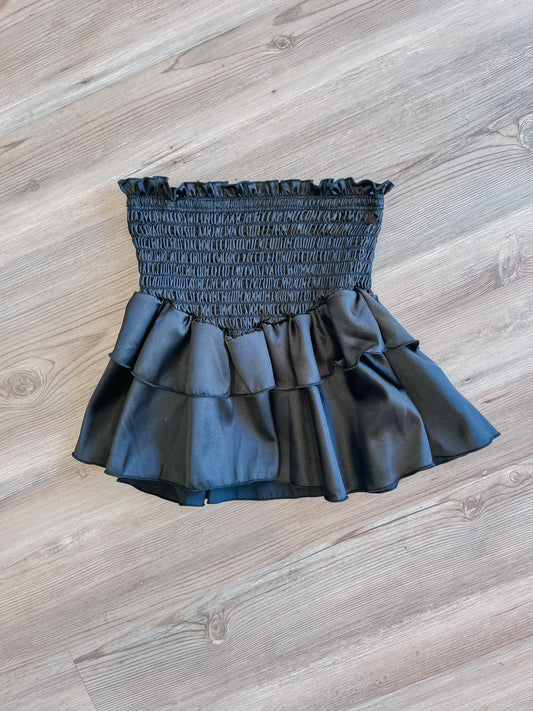 TANYA BLACK SATIN SKIRT