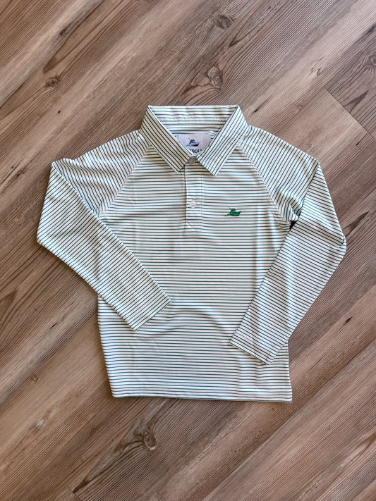 GREEN MICRO STRIPED POLO