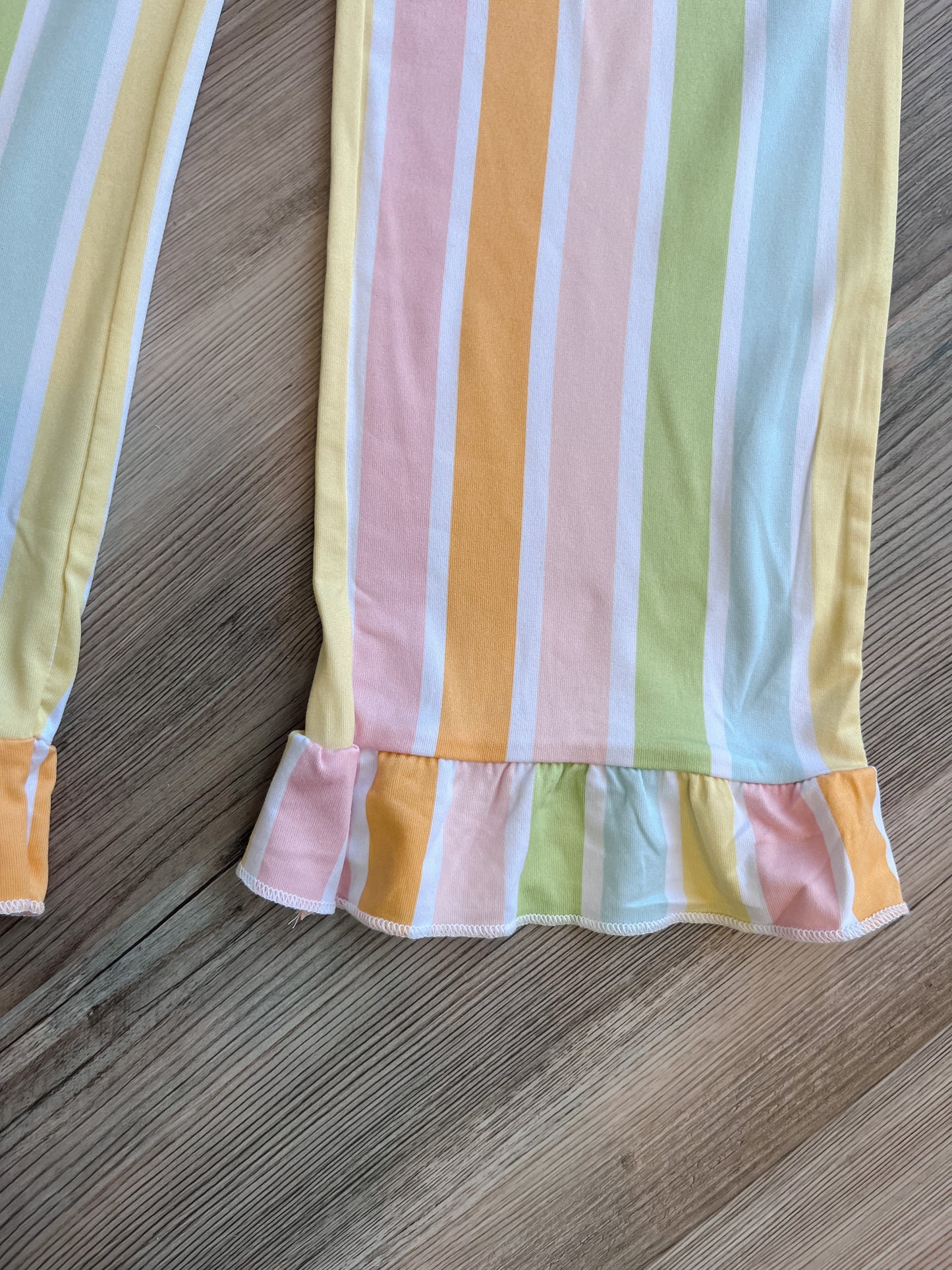 GIRLS CANDY STRIPE RUFFLE PANTS