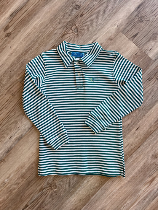 TEAL/WHITE LONG SLEEVE POLO