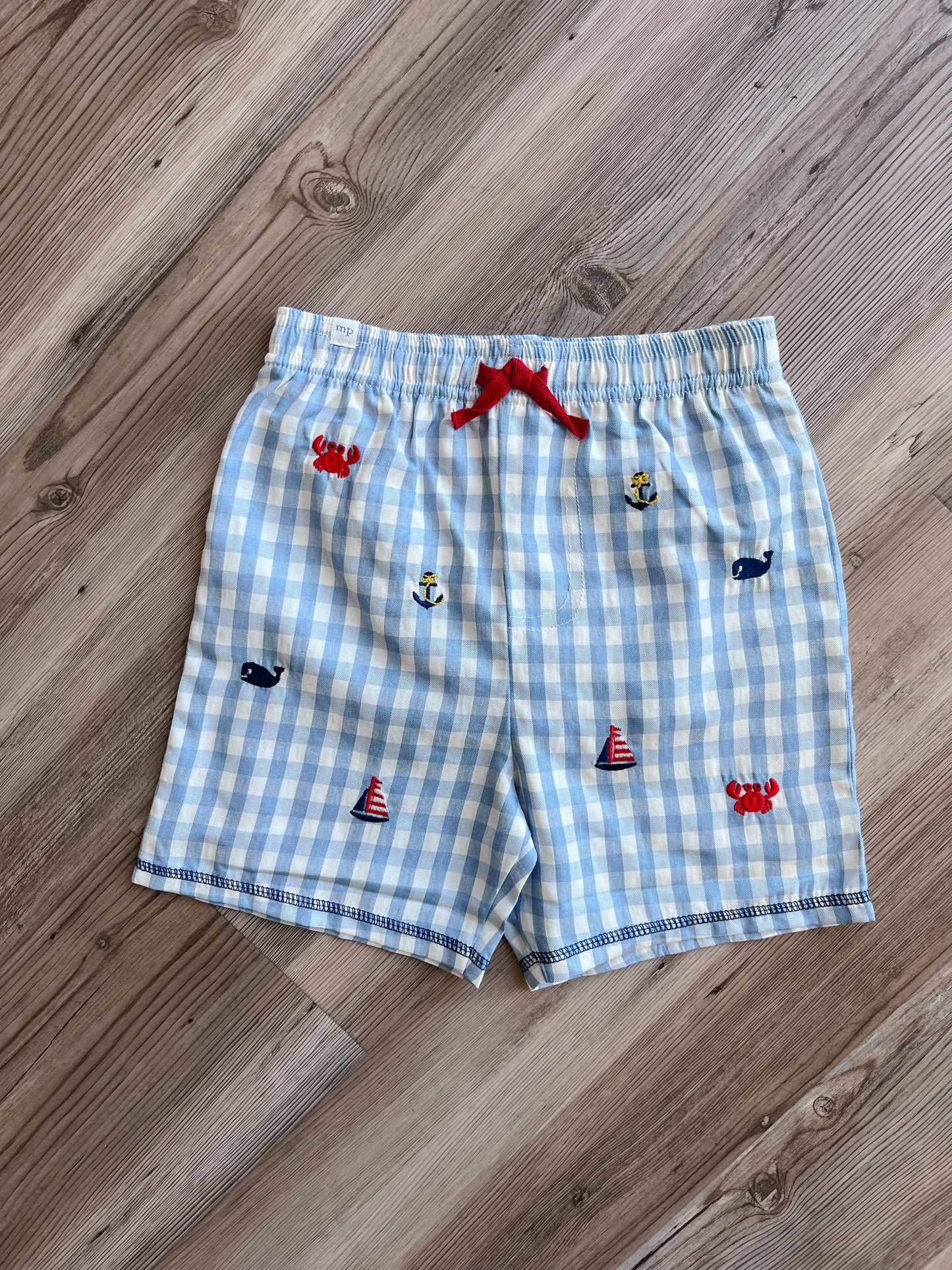 SCHIFFLY GINGHAM SWIM TRUNKS