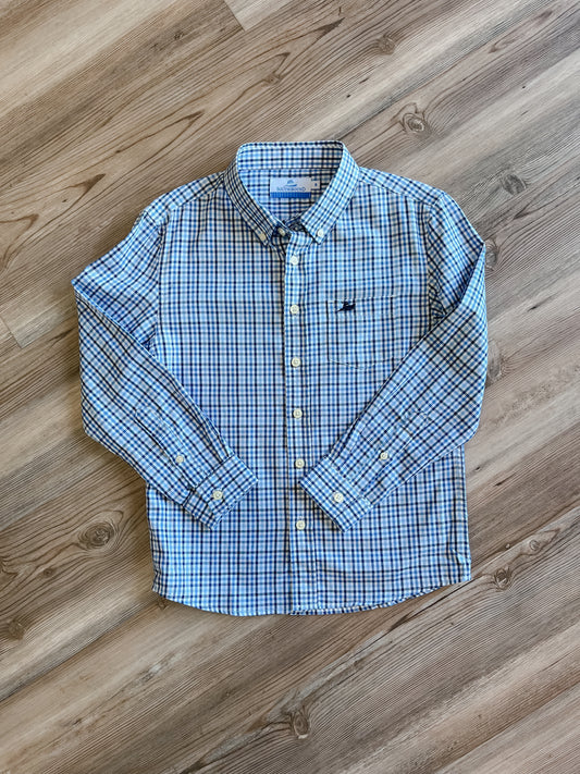 BLUE PLAID DRESS SHIRT