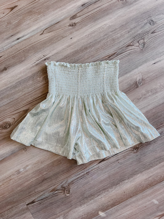 SILVER SHIMMER SWING SHORTS