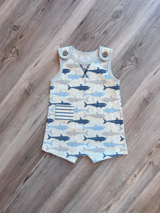 SHARK PRINTED ROMPER