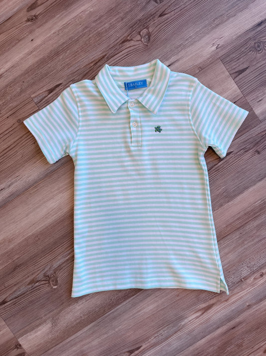 SEAFOAM AND WHITE POLO