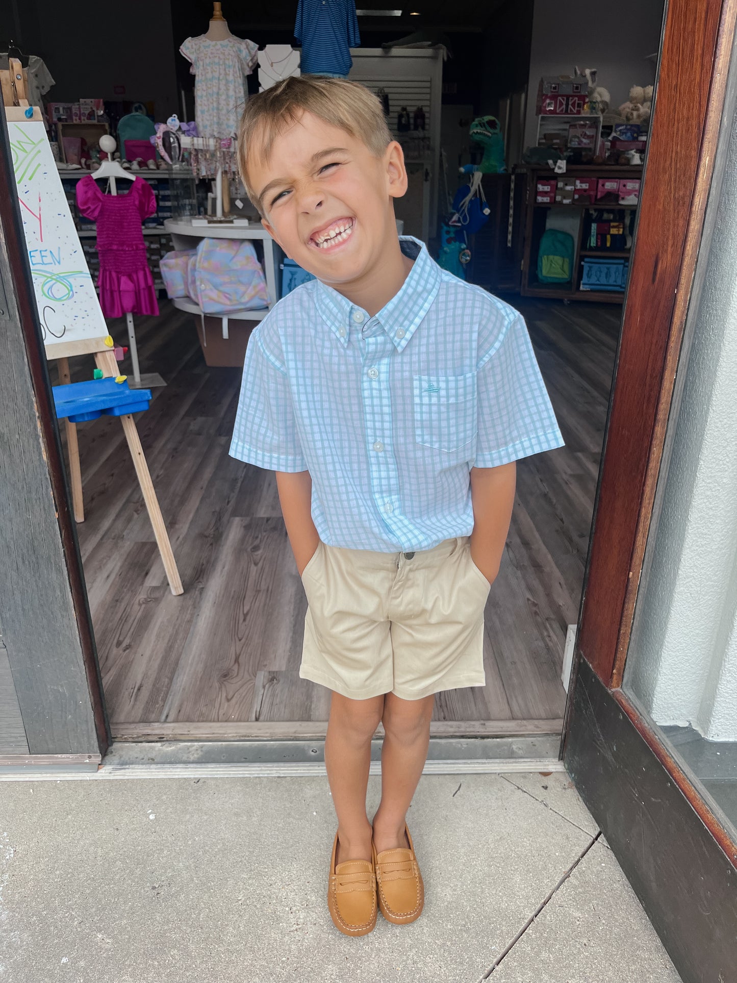 BOYS BLUE GLOW DRESS SHIRT