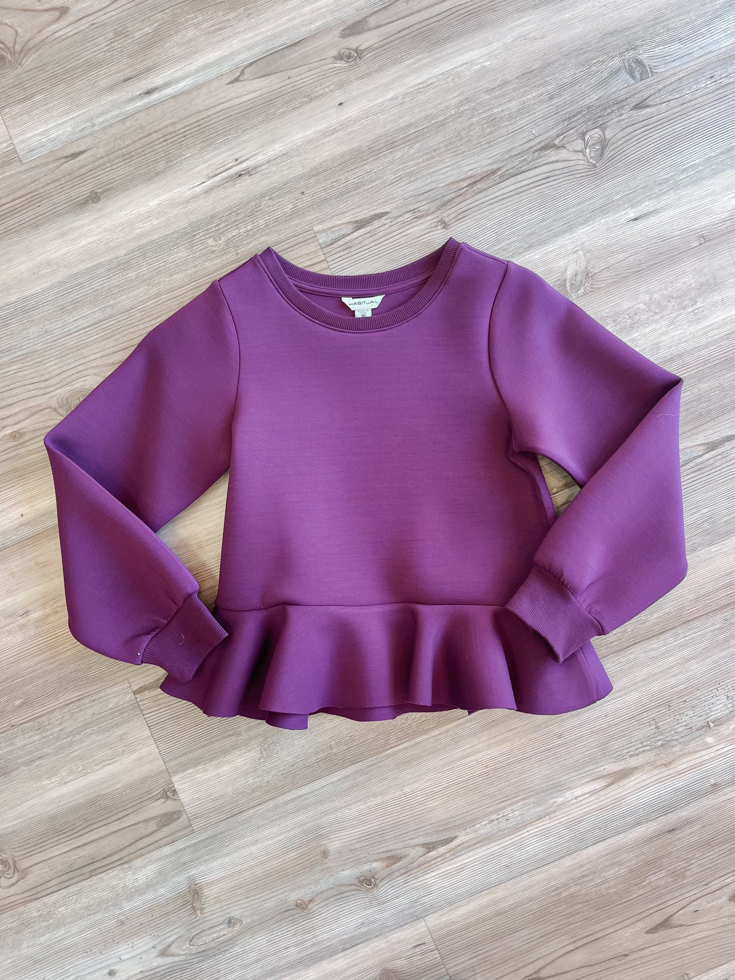 PLUM SCUBA PEPLUM TOP