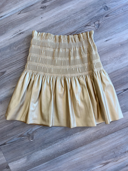 GOLD FAUX LEATHER SKIRT