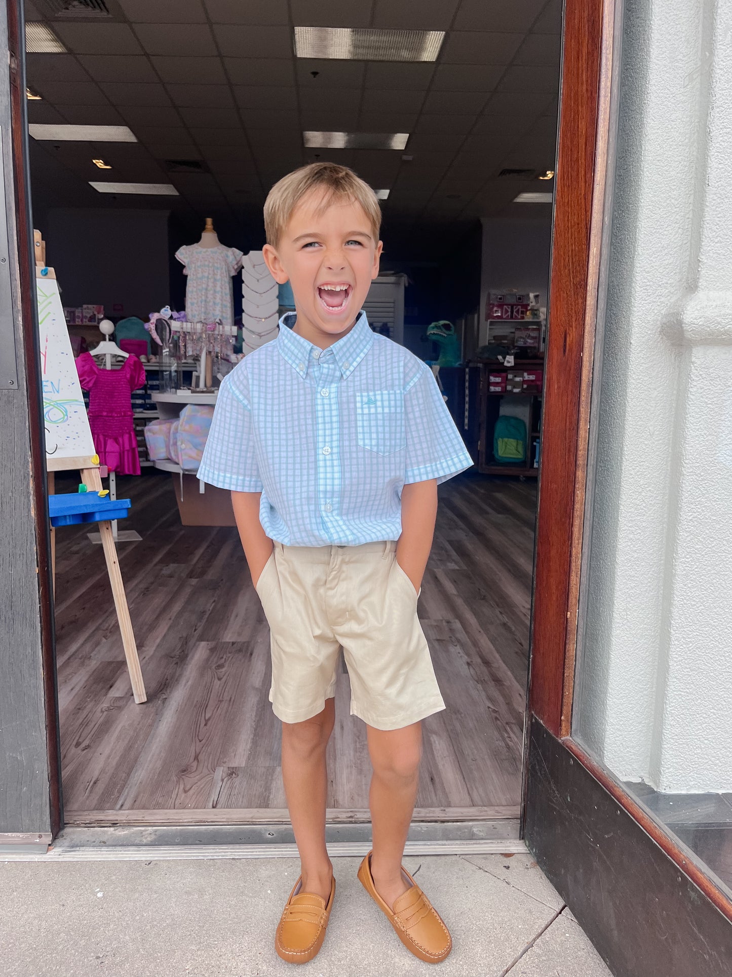 BOYS BLUE GLOW DRESS SHIRT