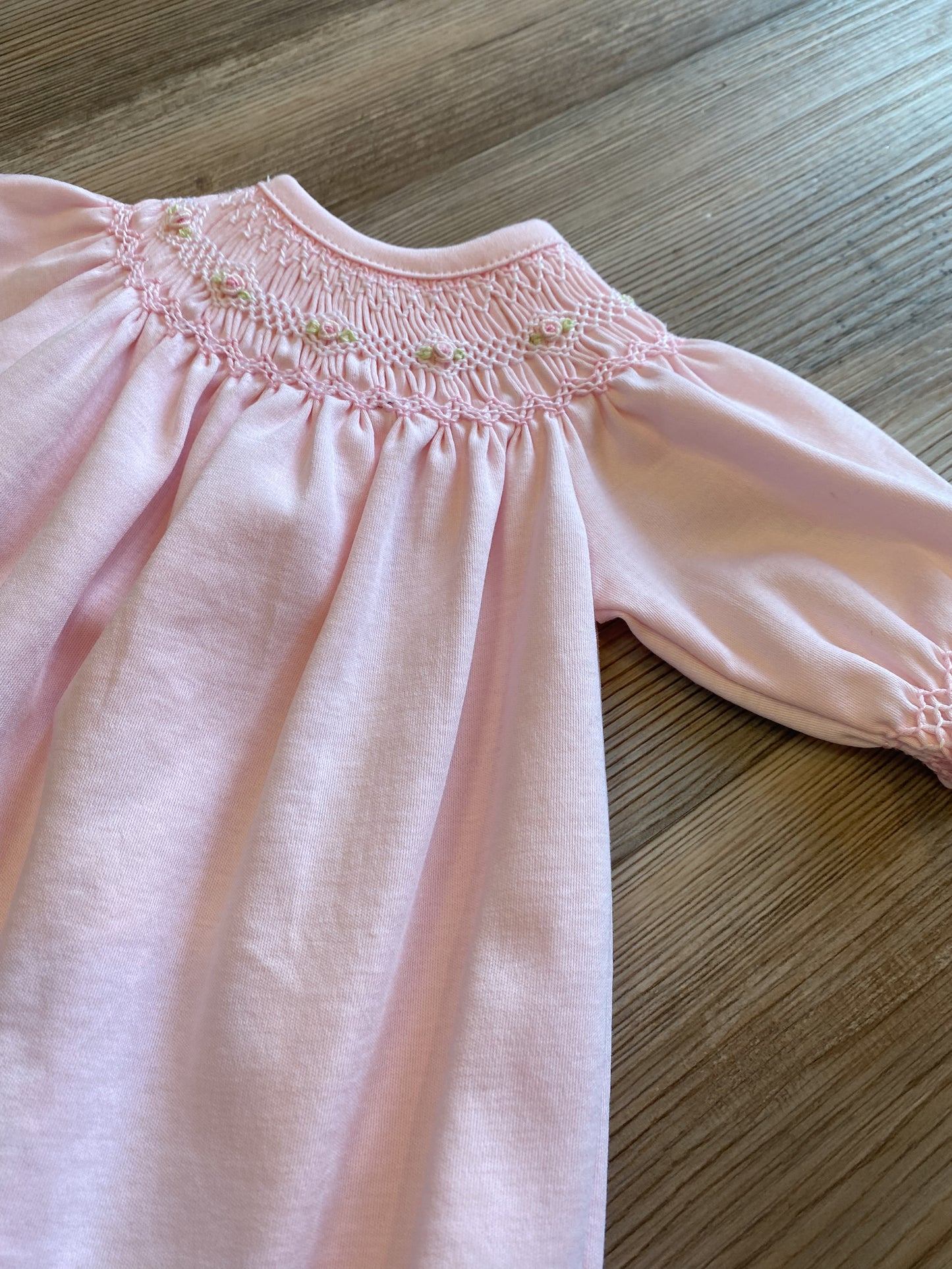 PINK SMOCKED GOWN