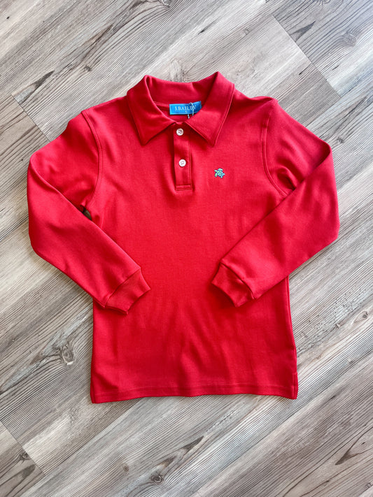 RED LONG SLEEVE POLO