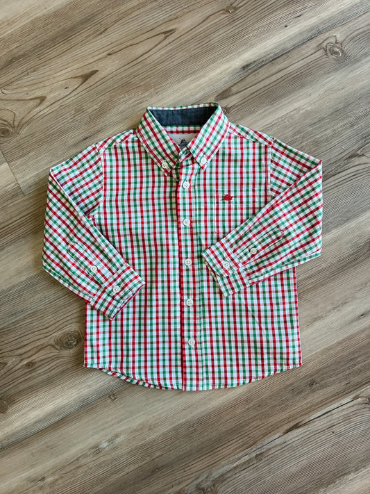 RED/GREEN PLAID DRESS SHIRT